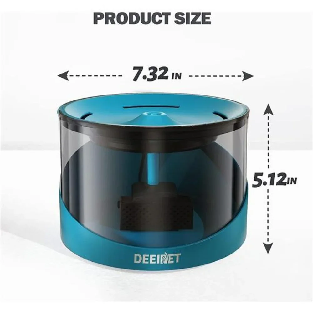 Fountain, 2.2L/74oz Ultra Quiet Water Bowl with Filter, Automatic Fountain